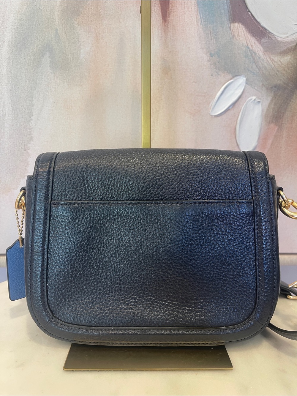 NWOT Coach Saddle Leather Horse & Carriage Crossbody in Blues - Picture 5 of 8